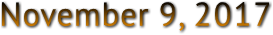 November 9, 2017 November 9, 2017